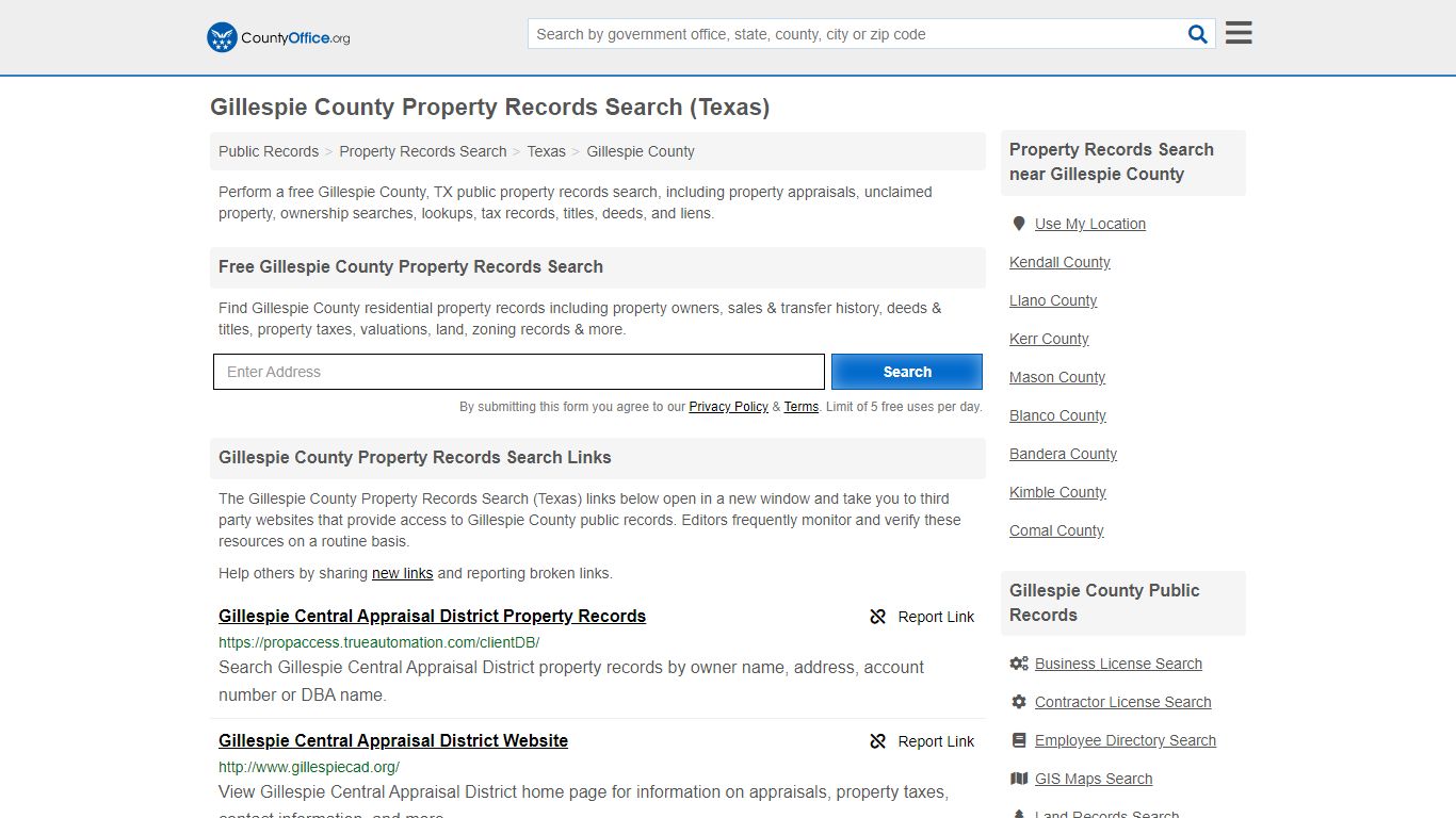 Property Records Search - Gillespie County, TX ...