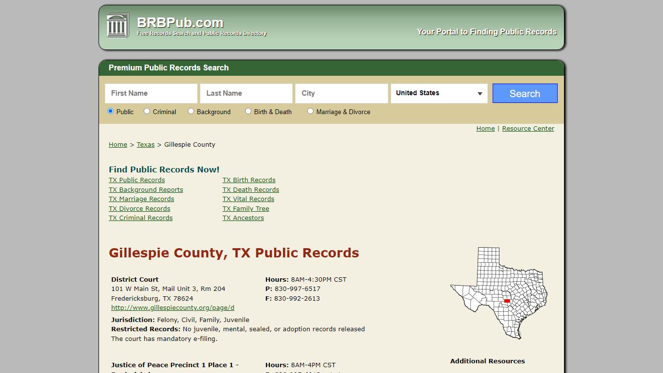 Gillespie County Public Records | Search Texas Government ...